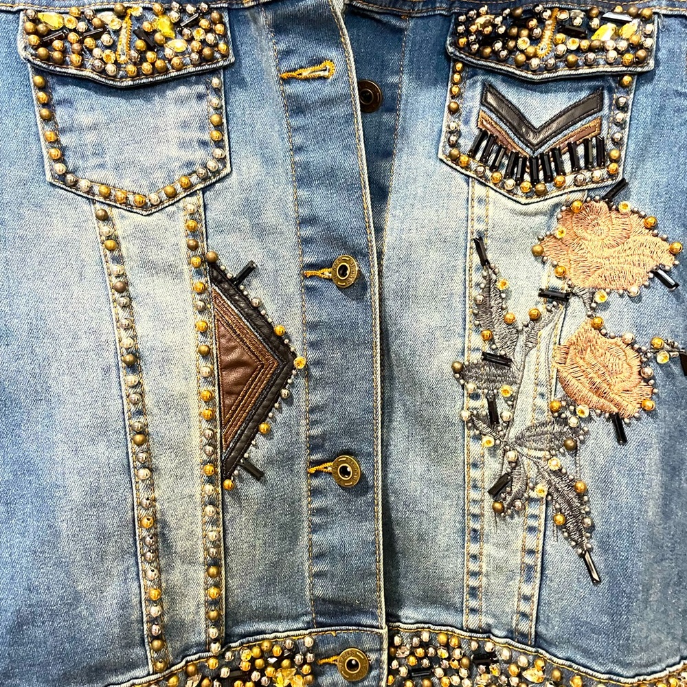 Embroidered Denim Jacket - Picture 8 of 9